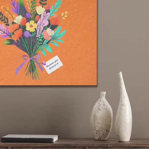 Kaartje - Boeket - Bloemen PET vilt klein -sfeer6_closeup