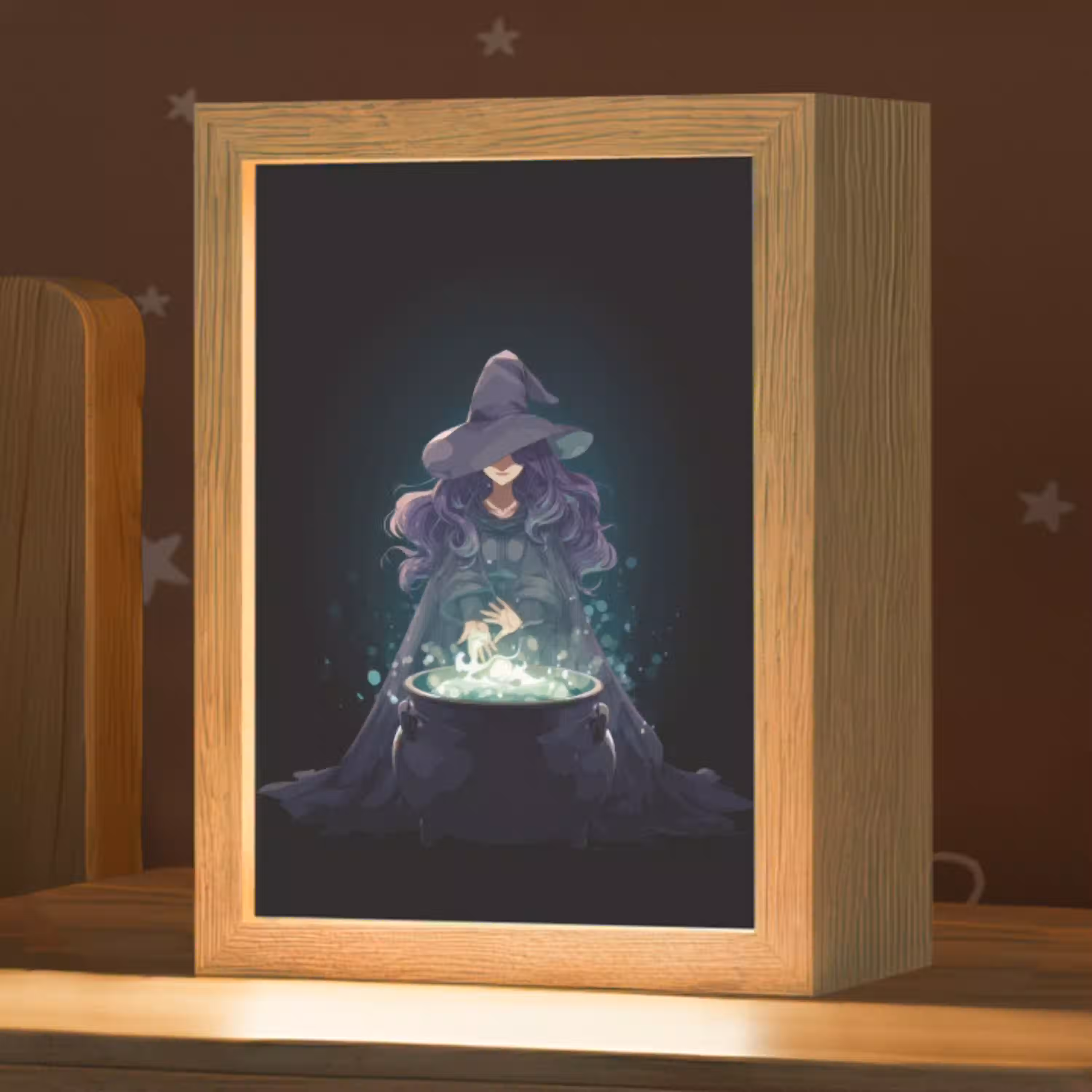 Heks - Magie - Heksenketel - Paars Light Box met kabel klein -zzz_3d_website
