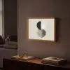 Cirkels - Strepen - Minimalistisch - Zwart Light Box met batterij (Wandlamp) middel -sfeer1