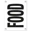 Food - Zwart - Wit - Decoratie tuinposter los doek klein -3d