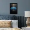 Boom - Blauw - Bladeren - Penseelstreken fotolijst zwart zonder passe partout klein -sfeer3