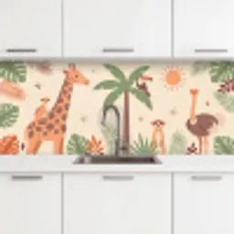 Dieren - Tropisch - Safari - Kleurrijk keuken achterwand 2 middel -3d