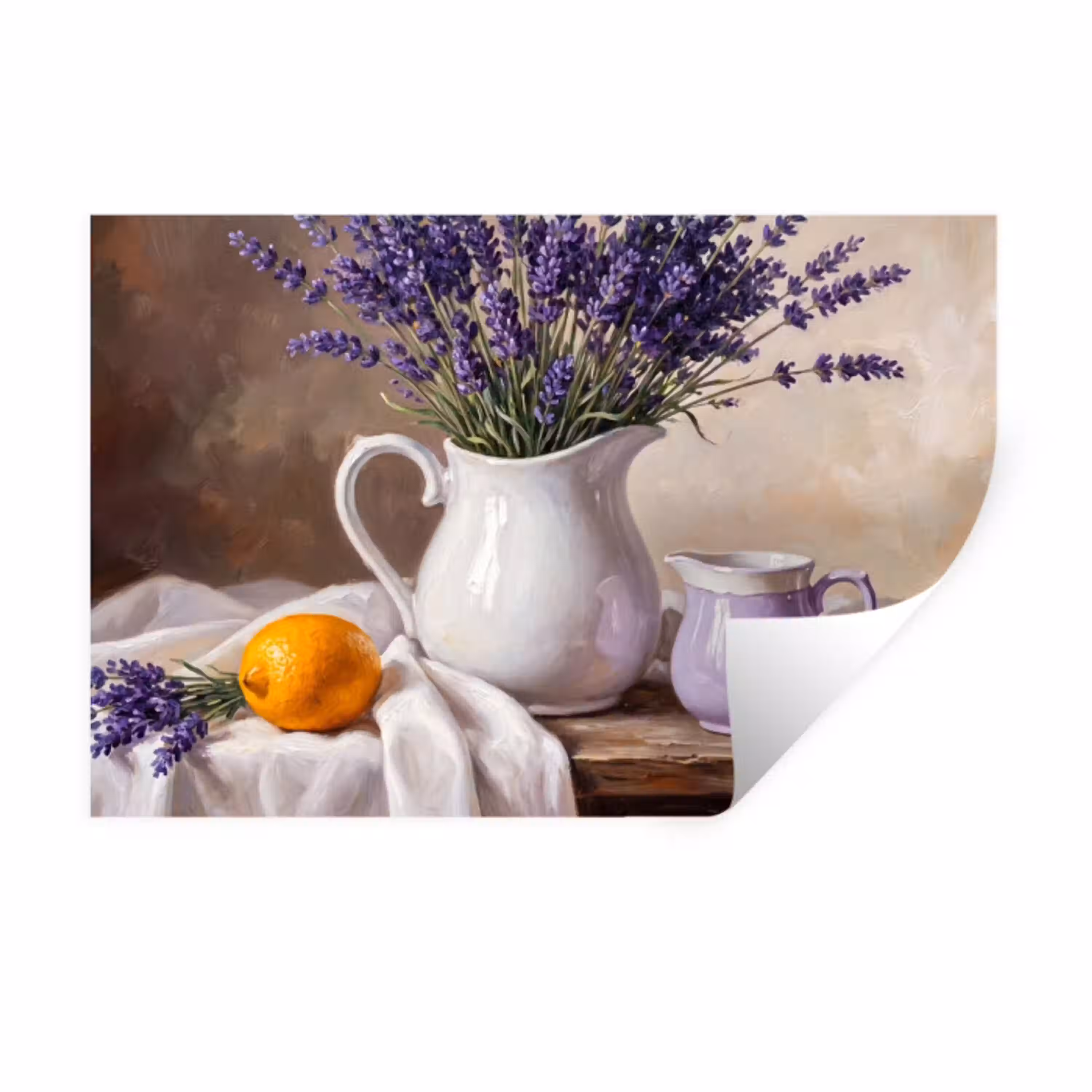 Bloemen - Stilleven - Paars Muursticker klein -3d