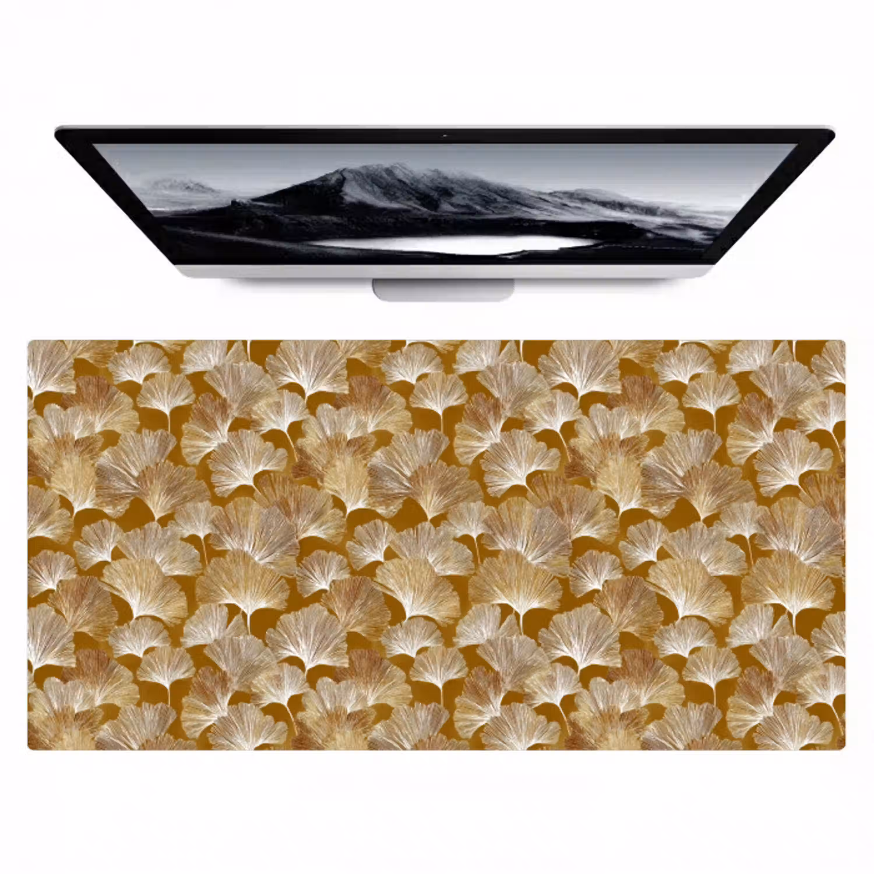 Ginkgo - Bladeren - Goud Muismat XXL klein 681 -zzz3d