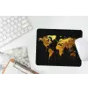 Wereldkaart - Goud - Druipen - Zwart muismat rubber klein -witbureau