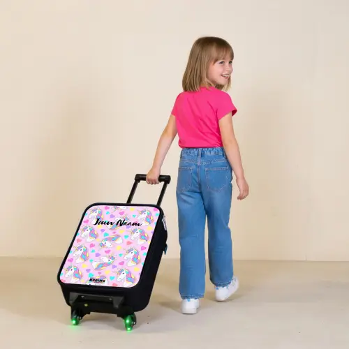 Eenhoorn euforie Kinderkoffer - Zwart klein -sfeer1