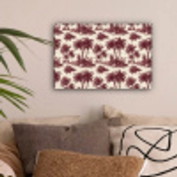 Tropisch - Geometrisch - Bordeauxrood canvas 2cm klein 34 -sfeer1