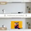 Uil - Grafisch - Kleurrijk - Ogen keuken achterwand spatscherm klein -voor_na_NL