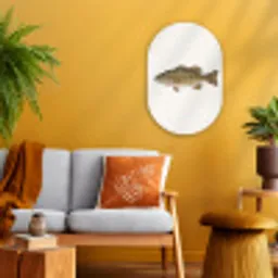 Vissen - Natuur - Vintage Wandcirkel Ovaal Forex klein -sfeer4