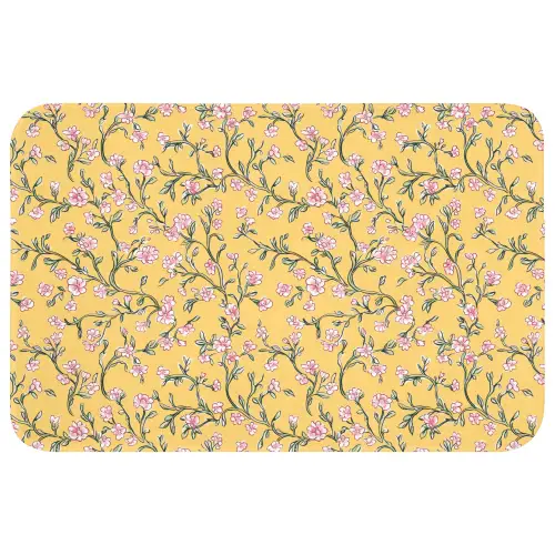 Bloemen - Motief - Geel Badmat klein 997 -3d