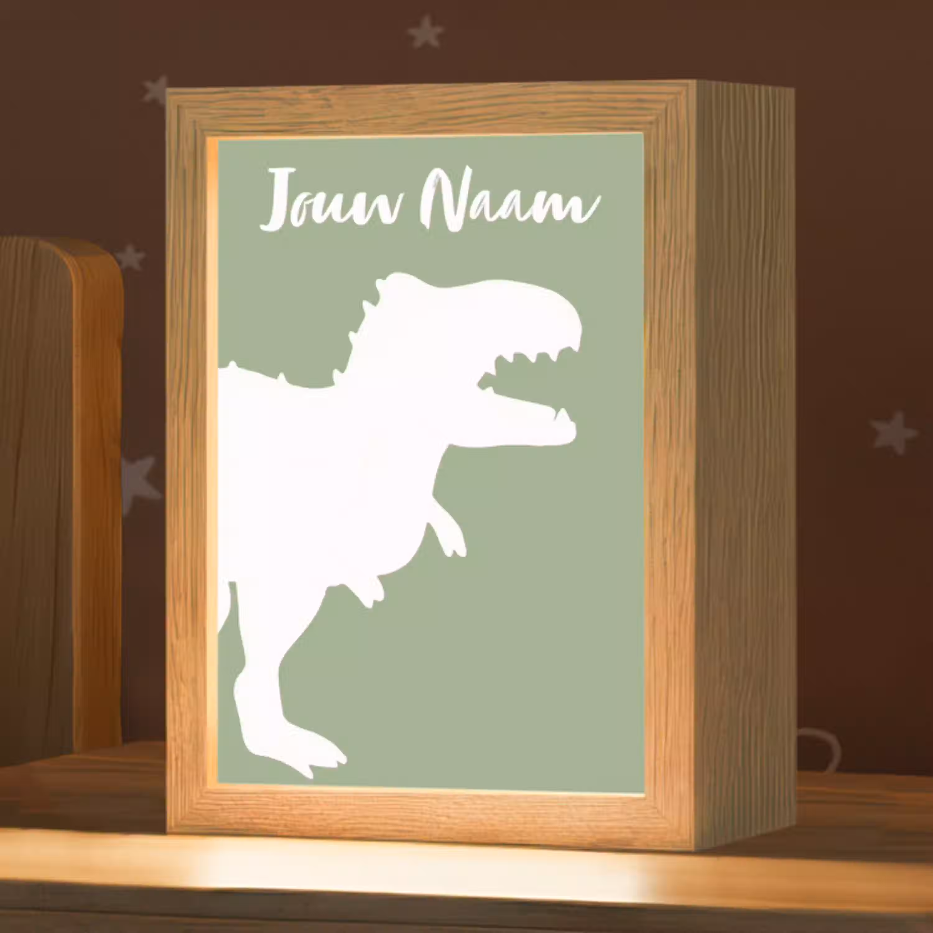 Dino - T-rex - Dinosaurus - Groen - Tyrannosaurus rex Light Box met kabel (Kinderlampje) klein -zzz_3d_website