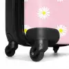 Pastel - Margrieten op licht licht roze achtergrond NBS - Handbagage koffer - Kinderen Unisex middel -wiel