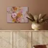Schilderij - Bloemen - Rustiek - Roze PET vilt klein -sfeer4