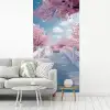 Brug - Kersenbomen - Wit fotobehang vinyl groot -woonkamer