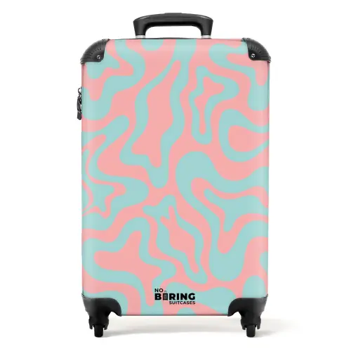 Abstract - Organisch Blauw/roze NBS - Handbagage koffer - Kinderen Unisex middel -productfoto_recht