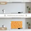 Terrazzo -  Patroon - Okergeel keuken achterwand spatscherm klein 900 -voor_na_NL