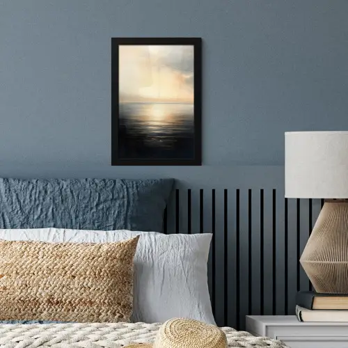 Zon - Horizon - Zee fotolijst zwart zonder passe partout klein -sfeer3
