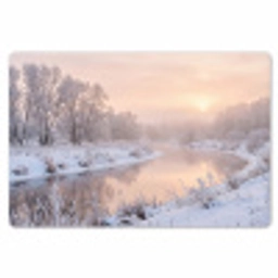 Rivier - Winter - Landschap - Sneeuw - Zonsopgang Placemat vinyl groot -zzsfeer1_Kitchenyeah-website