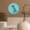 Dinosaurus - Blauw - Zonnebril Wandcirkel kunststof plaat 5mm dik klein -sfeer1