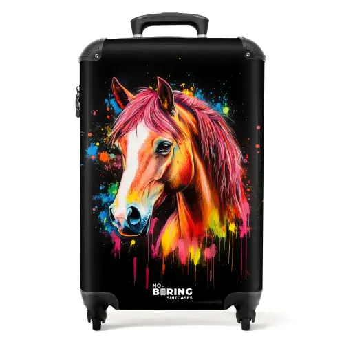 Kleurrijk paard met graffiti NBS - Handbagage koffer - Kinderen Unisex middel -productfoto_recht