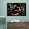 Vogel - Bloemen - Planten - Jungle - Zwart - Toekan canvas 2cm klein -sfeer4