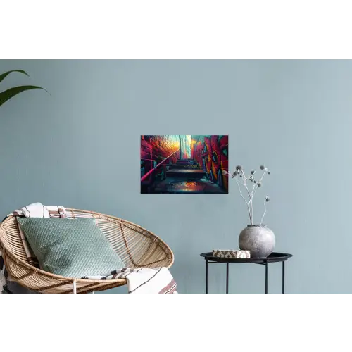 Architectuur - Neon - Trap - Graffiti Muursticker klein -plant