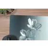 Kristal - Bloemen - Grijs muismat rubber klein -closeup