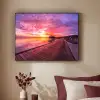 Steiger - Water - Zon - Roze - Horizon Textielframe zwart klein -sfeer1