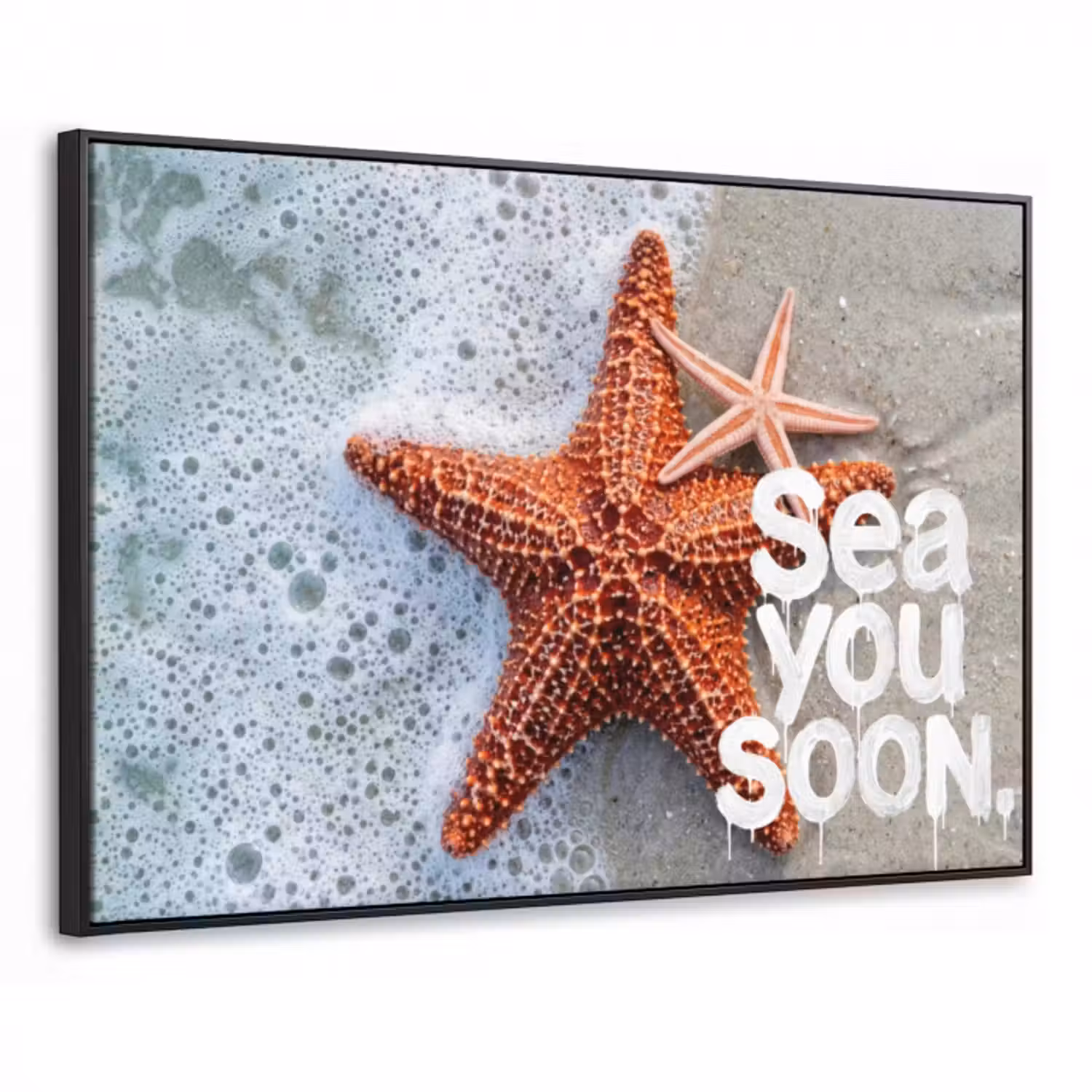 Leinwand mit Liste - See Sie bald - Seestern - Meer