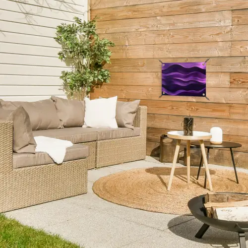 Golven - Abstract - Paars tuinposter los doek klein -sfeer4