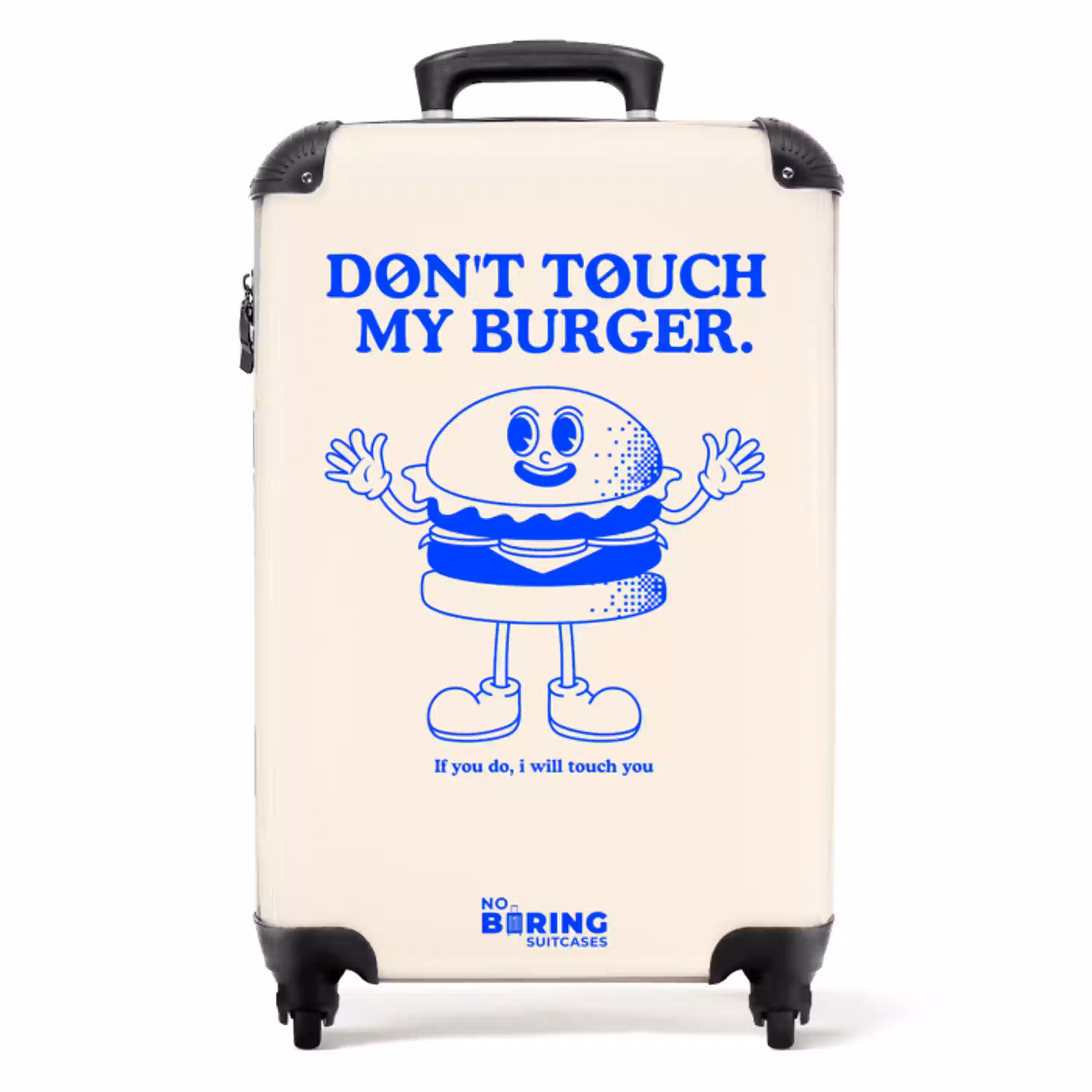 Burger - Blauw - Wit NBS - Handbagage koffer - Volwassenen Unisex middel -productfoto_recht