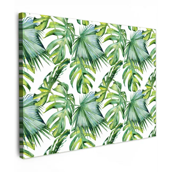 Inductie beschermer - Tropical - Bladeren - Jungle - Inductie mat Tuinposter op houten frame 2 cm dik klein -3d