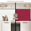 Rood - Effen kleur keuken achterwand 2 middel 871 -voor-na2_NL