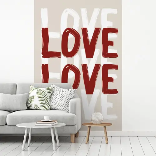 Love - Rood - Tekst fotobehang vinyl groot -woonkamer