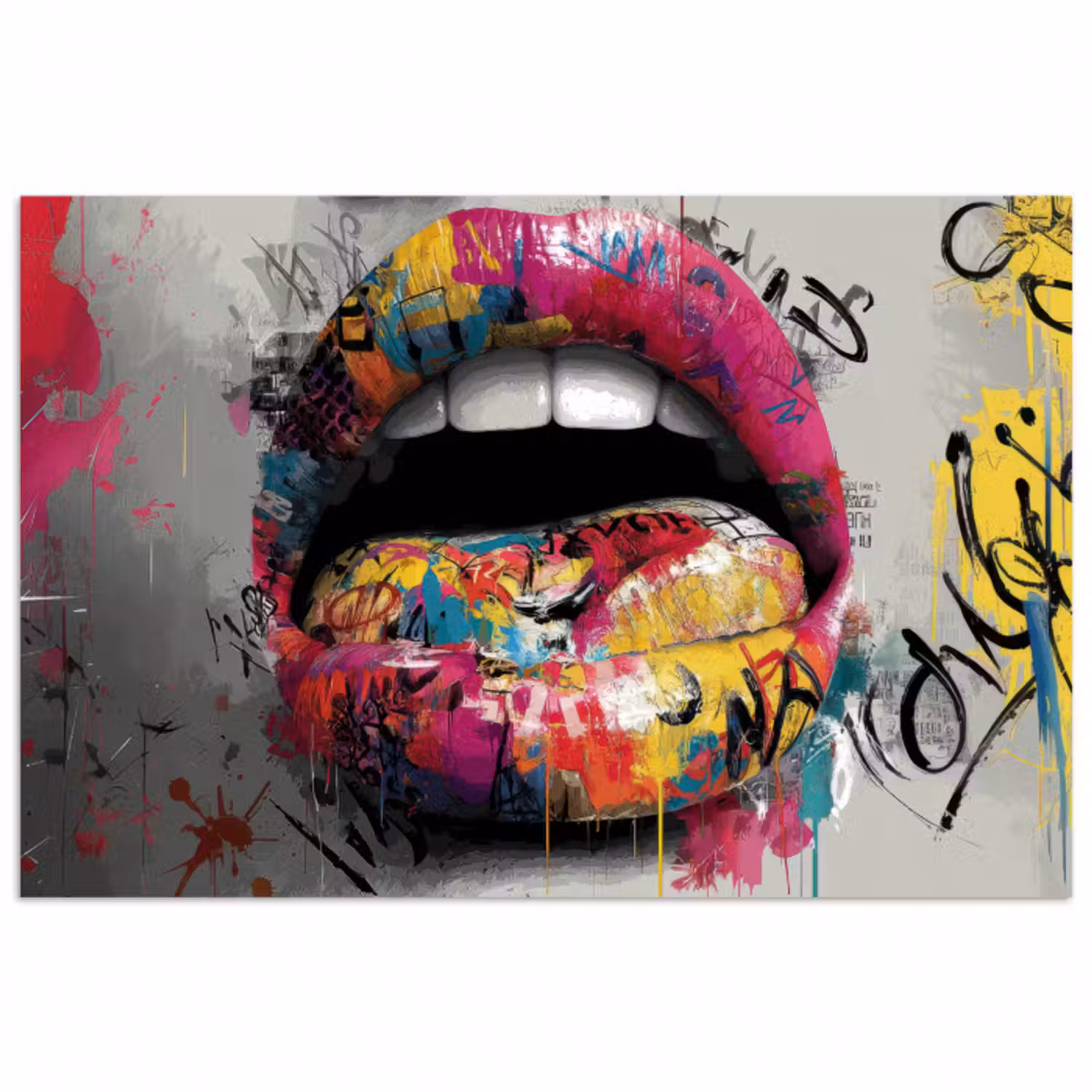 Poster - Lippen - Graffiti - Ausdrucksstark