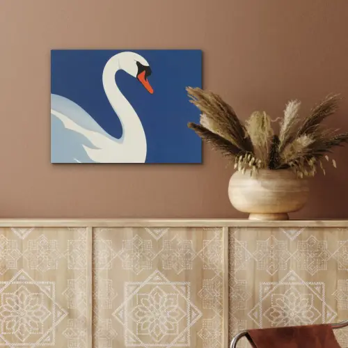 Zwaan - Wit - Snavel - Illustratie PET vilt klein -sfeer4
