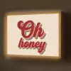 Oh honey - Rood - Schaduw Light Box met batterij (Wandlamp) middel -z3d_website