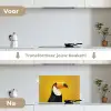 Toekan - Minimalistisch - Snavel - Oranje keuken achterwand spatscherm klein -voor_na_NL