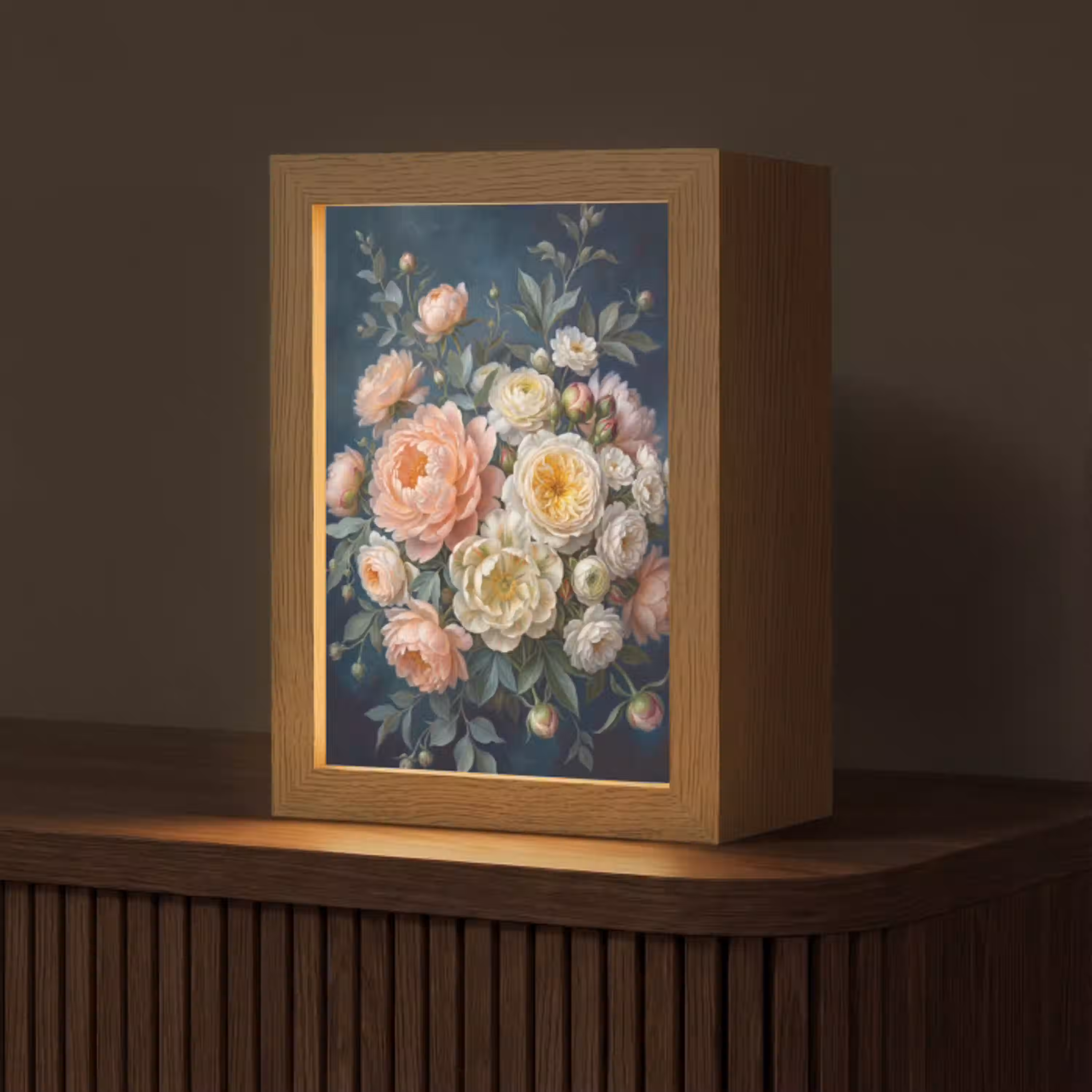 Bloemen - Boeket - Natuur - Klassiek - Kleurrijk Light Box met kabel (Tafellamp) klein -z3d_website