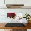 Rood - Marmer - Abstract - Goud - Modern keuken achterwand spatscherm klein -sfeer2