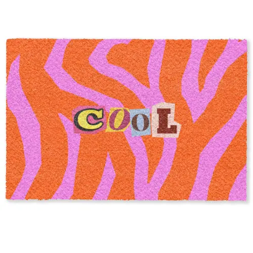 Zebraprint - Grafisch - COOL - Oranje Deurmat klein -zkaufland3d