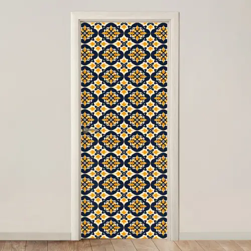 Patroon - Siertegel - Kleurrijk deurposter klein 289 -3d_beige