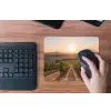Wijngaard - Zonsondergang - Landschap muismat rubber klein -toetsenbord