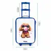 Bruine hond met roze bril en kauwgombal Kinderkoffer - Blauw klein -productfoto_formaten