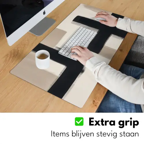 Zwart - Abstract - Japandi Muismat XXL klein -sfeer3