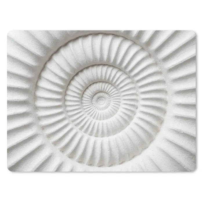 Schelp - Spiraal - Wit muismat rubber klein -3d