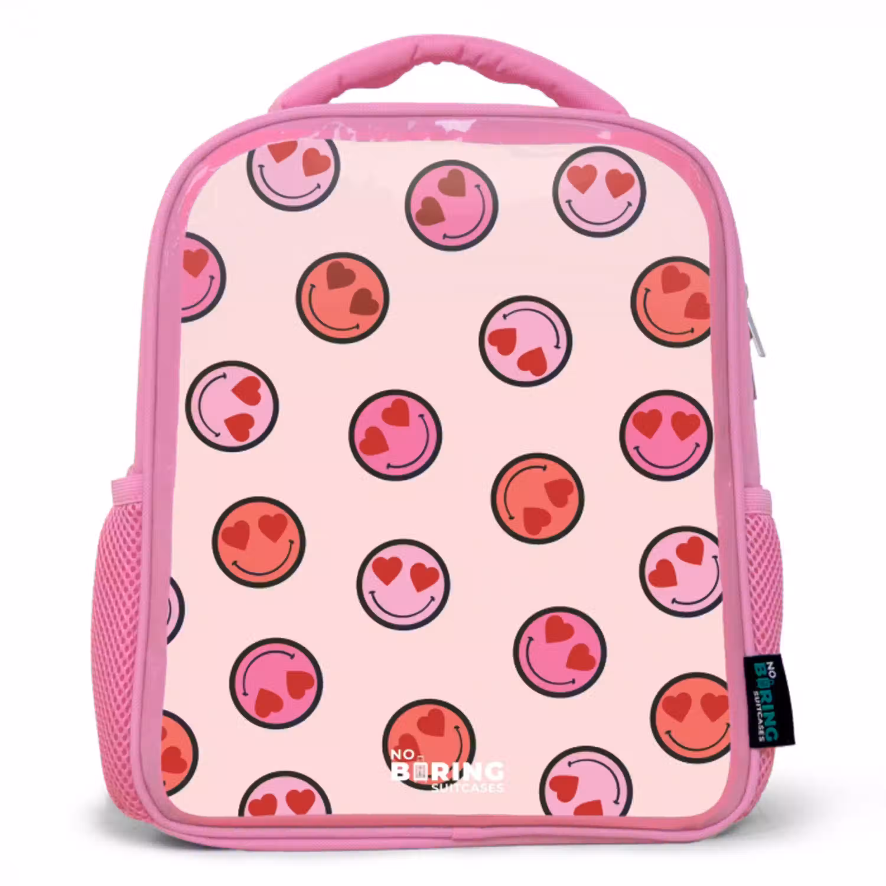 Hartje - Smiley - Patroon Kinderrugzak - Roze middel -3d