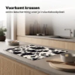 Patroon - Vacht - Zwart - Wit Inductie beschermer vinyl 3mm klein -sfeer1