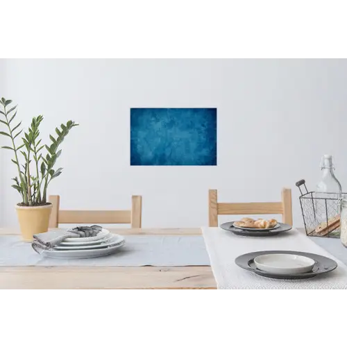 Beton - Blauw - Vintage - Structuur - Industrieel Muursticker klein -eettafel
