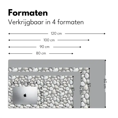 Steentjes - Grijs - Ovaal Muismat XXL klein 681 -sfeer5